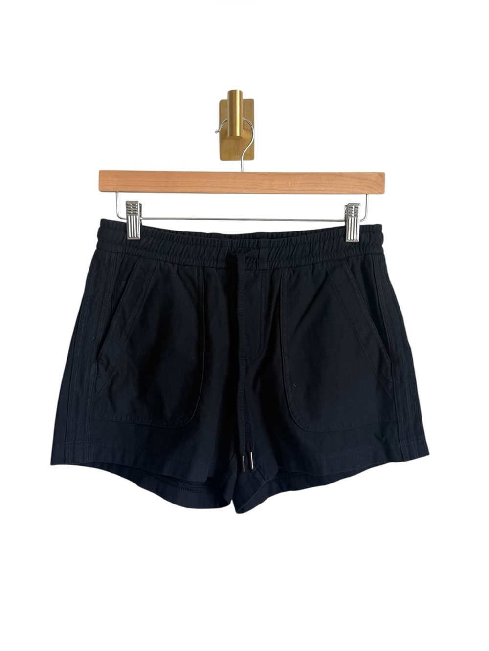 Athleta Farallon Shorts Womens 0 Black Stretch Casual Pull On Utility Cotton